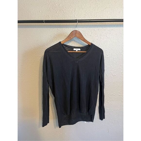 Madewell Black Linen Lightweight Long Sleeve Size Small - Picture 1 of 3
